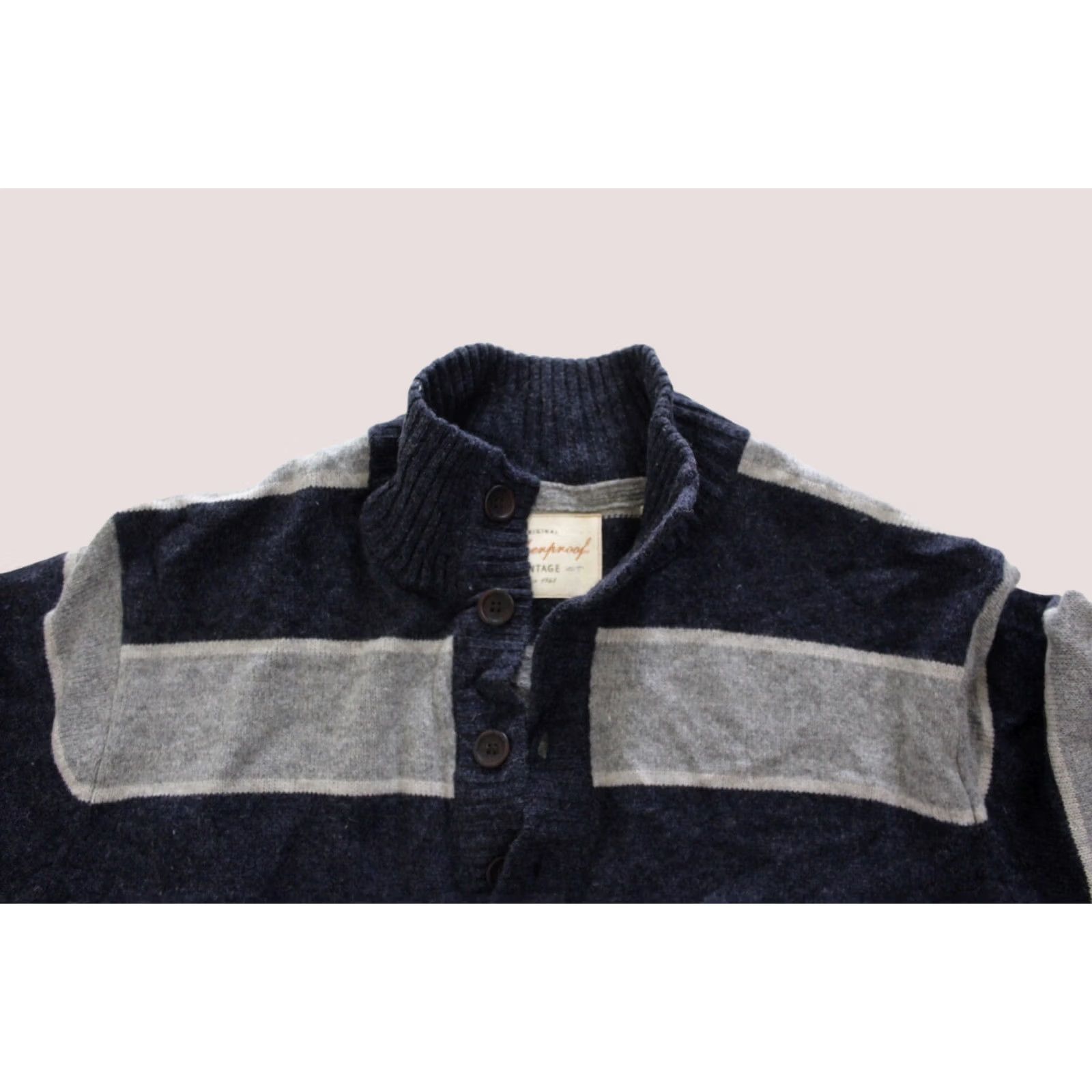 Weatherproof WeatherProof Wool Blend Stripe Collared SWEATER XL Extra Large Mens Size US XL / EU 56 / 4 - 1 Thumbnail