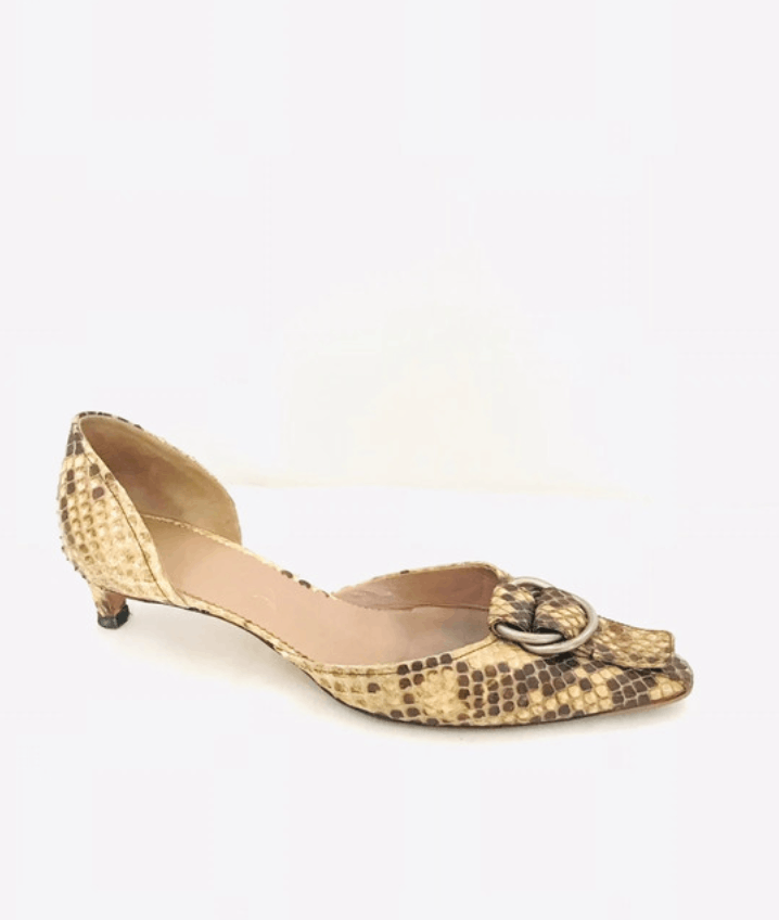 Miu Miu × Prada × Vintage Prada Shoes SS2000 Mules Heels Sandals Leather Kitten Size US 6 / IT 36 - 3 Thumbnail