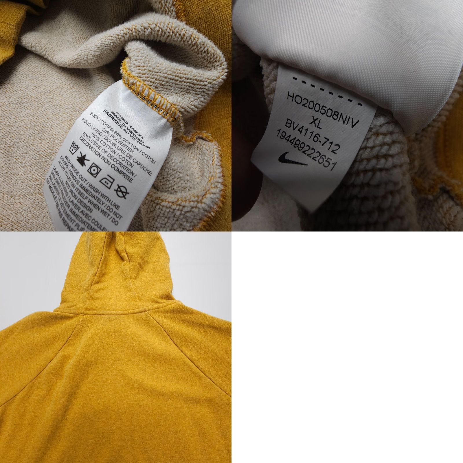 Nike Nike Sportswear Essential Funnel Neck Hoodie Mens XL Yellow Pullover Swoosh Size US XL / EU 56 / 4 - 8 Thumbnail
