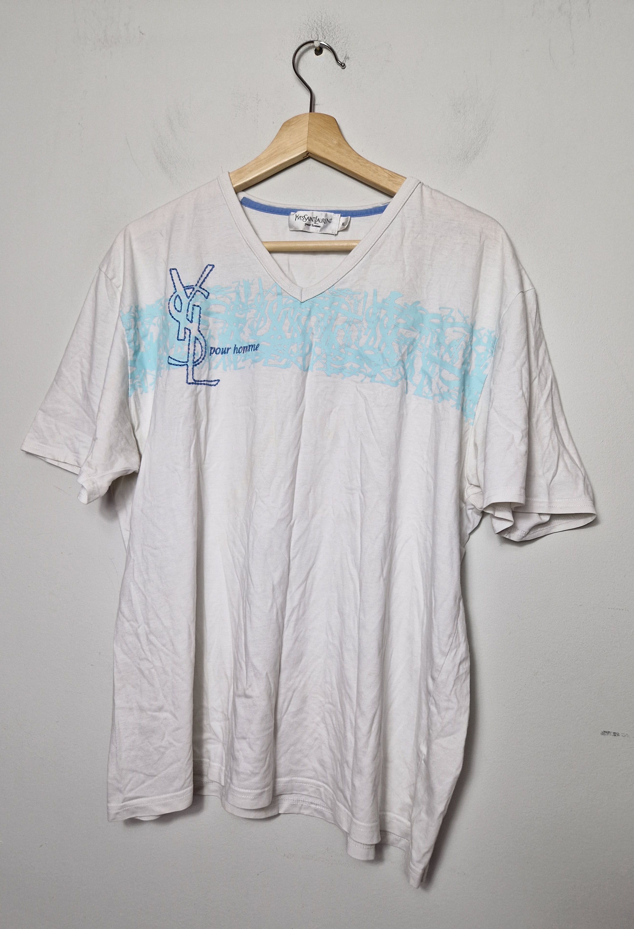 Vintage Yves Saint Laurent multilogo monogram vintage tee ysl Size US XL / EU 56 / 4 - 1 Thumbnail
