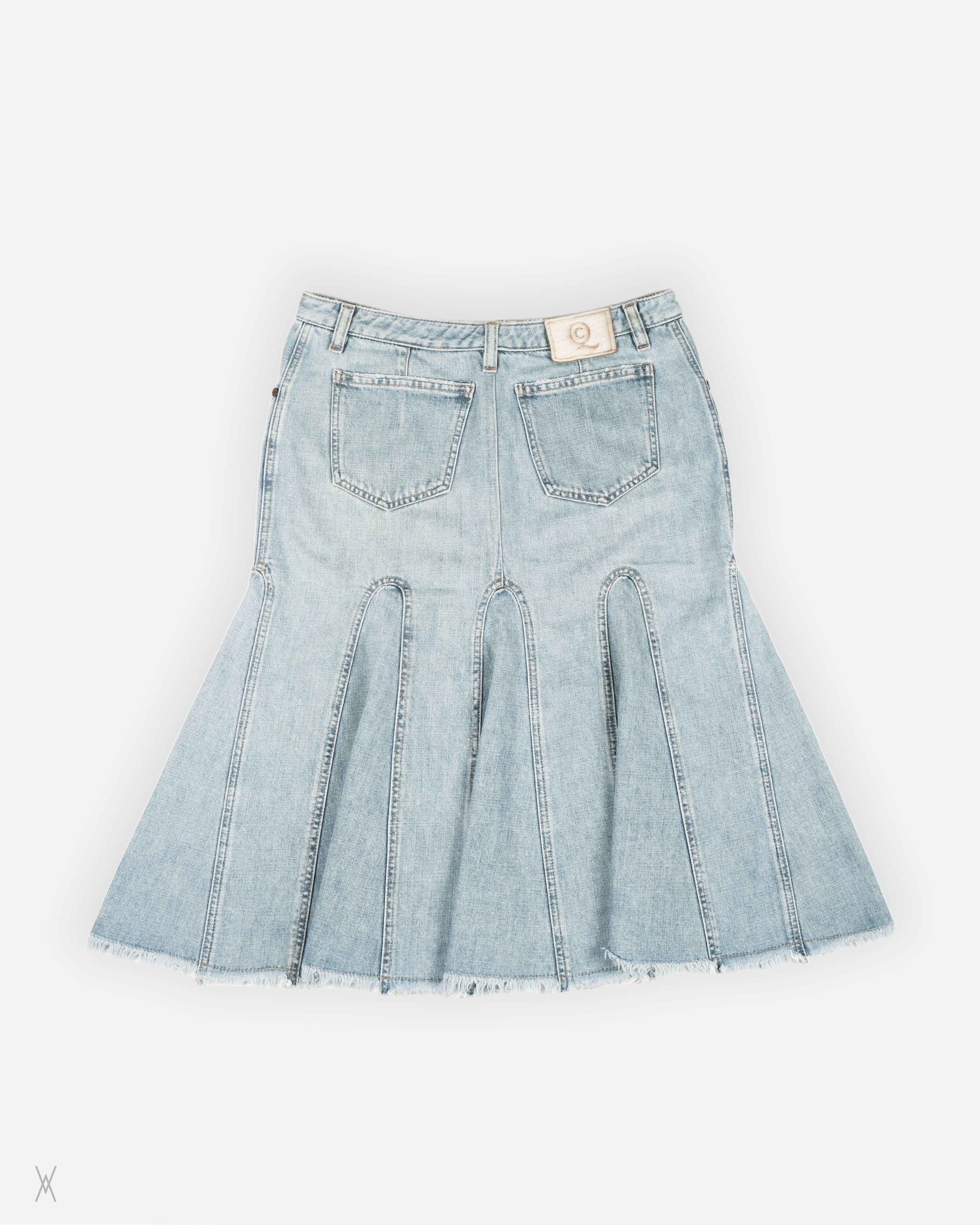 Alexander McQueen Alexander McQueen SS04 “Deliverance” Denim Trumpet Skirt Size 27" / US 4 / IT 40 - 2 Thumbnail