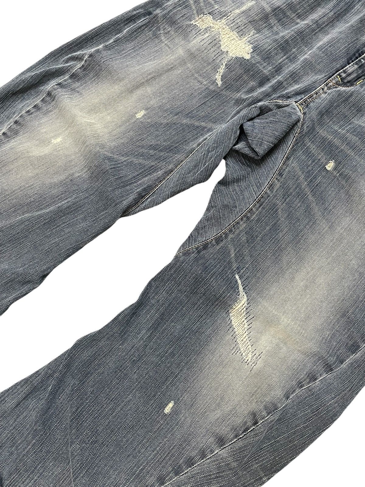 Edwin × Hysteric Glamour Edwin XV-Function Boro Heavy stitched Spiral Cropped Jeans Size US 34 / EU 50 - 3 Thumbnail