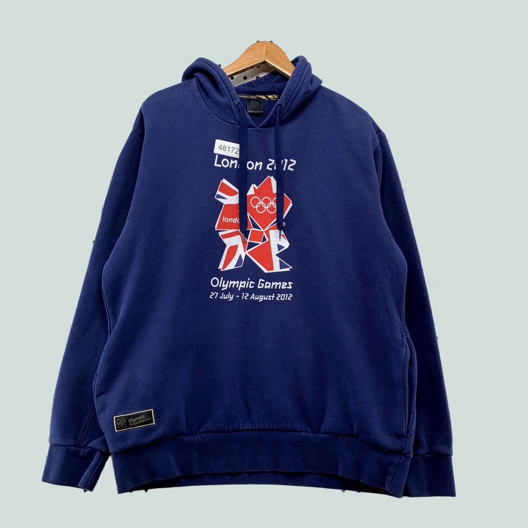 Vintage London Olympic Games Hoodie Sweatshirt Mens Large Blue 2012 Fleece Hooded Size US L / EU 52-54 / 3 - 1 Thumbnail