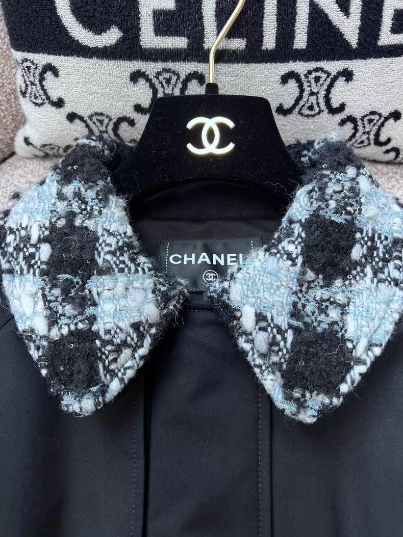 Chanel Chanel Black stitching black and gray plaid lapel waist do Size XS / US 0-2 / IT 36-38 - 4 Thumbnail