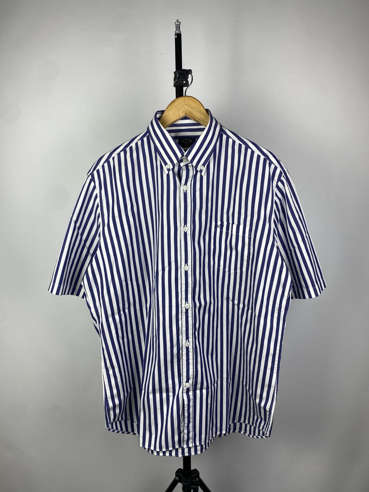 Designer × Paul & Shark Vintage Paul & Shark Yachting Stripped Shirt Button Up Size US XL / EU 56 / 4 - 1 Thumbnail