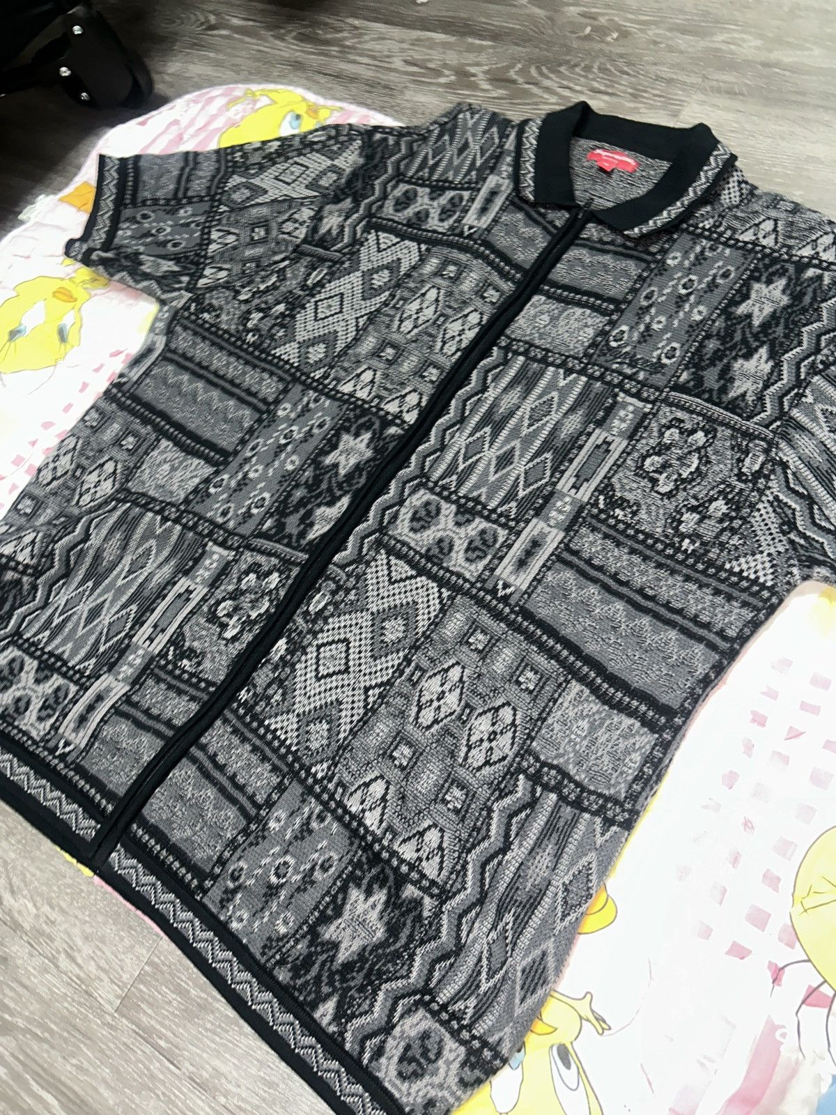 Supreme Supreme patchwork zip up polo knit medium Size US M / EU 48-50 / 2 - 2 Thumbnail