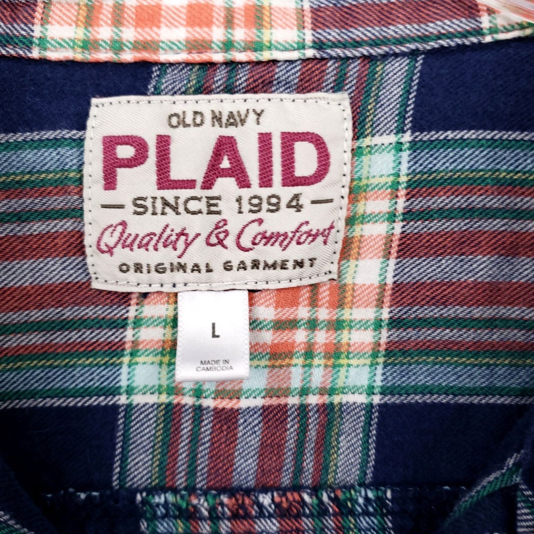Old Navy Old Navy Shirt Mens L Large Casual Button-Up Blue Plaid Pockets Long Sleeves Size US L / EU 52-54 / 3 - 3 Thumbnail