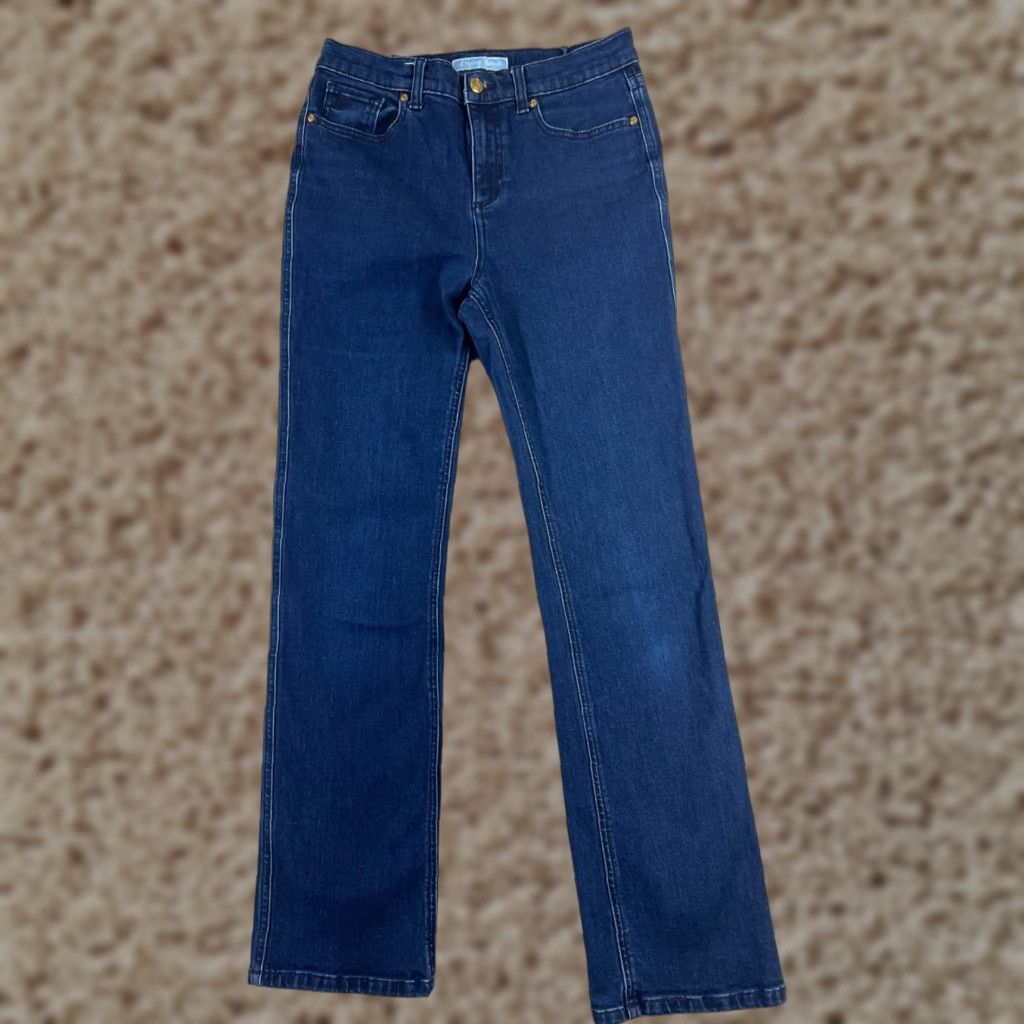 Vintage Draper James Jeans Womens 29 Blue Denim Straight Dark Wash Cotton 28x29 Jeans Brand Draper James Womens Jeans Dark Wash 29in Inseam 29 Size 29" - 1 Thumbnail