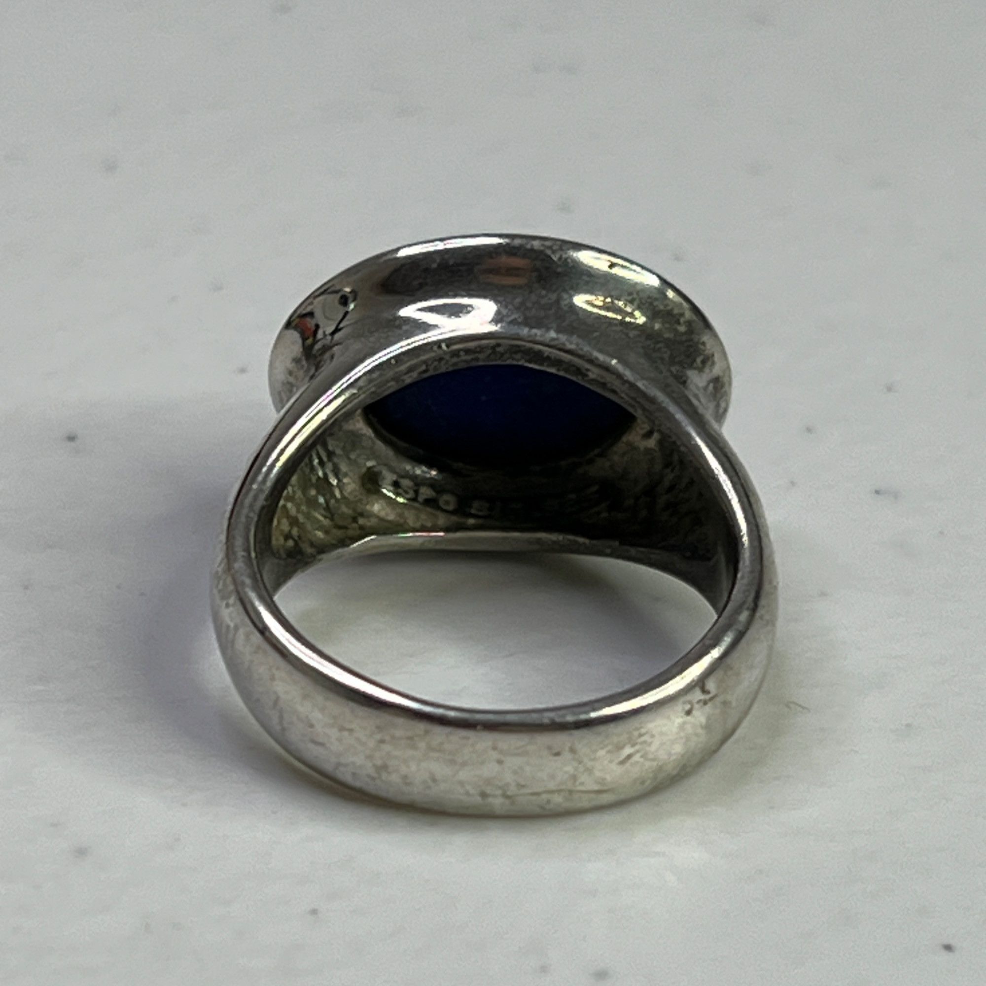 Designer Sterling Silver Ring With Lapis Lazuli Stone Size 8.5 Size ONE SIZE - 6 Thumbnail
