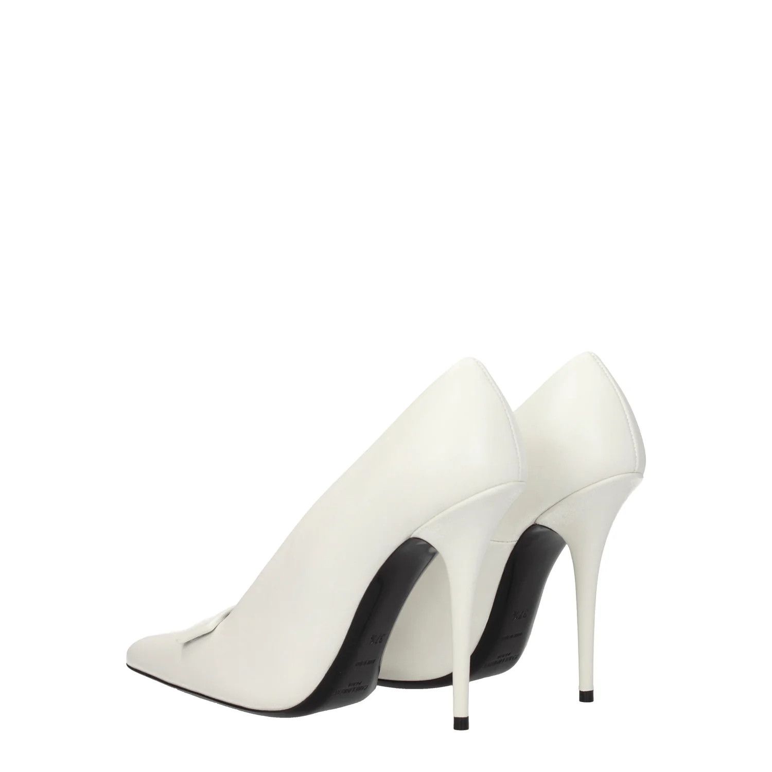 Saint Laurent Paris ob1o1e1124 Leather Pumps in White Size US 7.5 / IT 37.5 - 4 Thumbnail