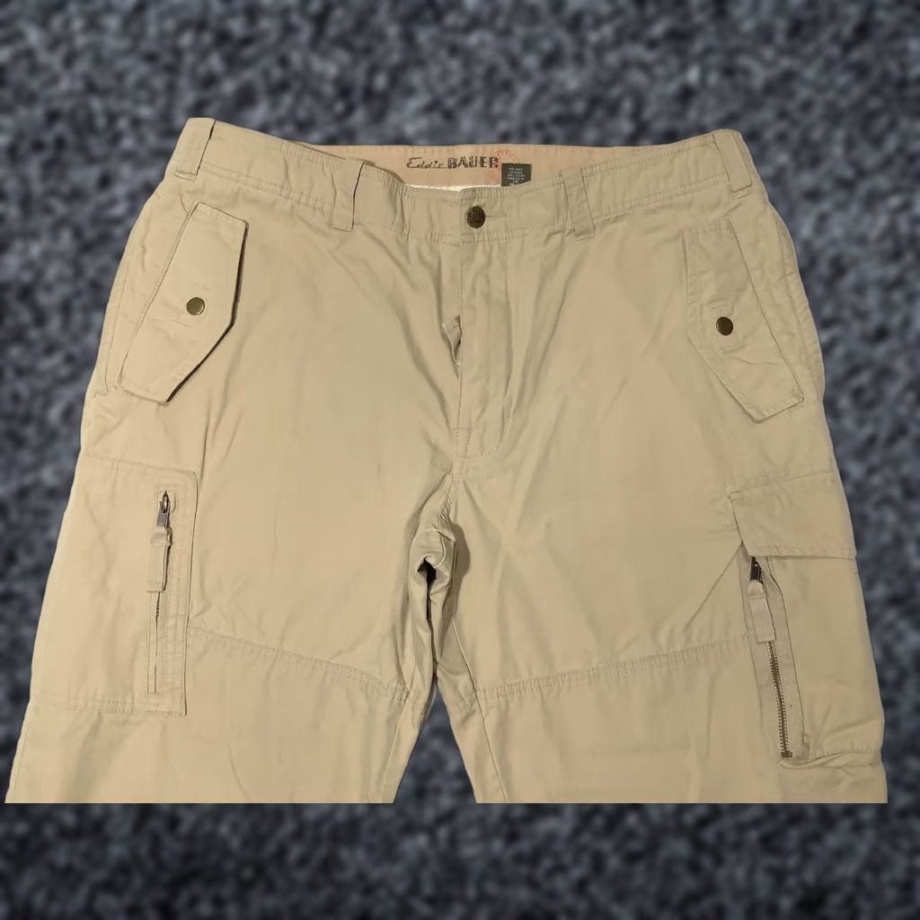 Eddie Bauer VINTAGE Eddie Bauer PANTS Mens 38x29 Khaki Cargo Hiking Zip Pockets Outfitter Outdoors Size US 38 / EU 54 - 1 Thumbnail