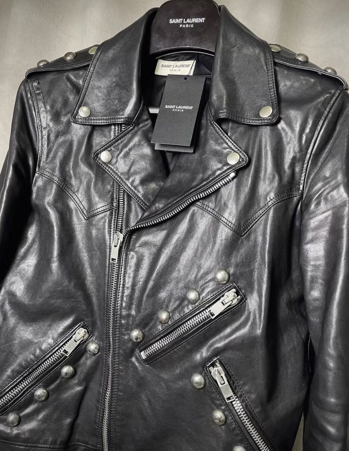 Saint Laurent Paris Saint Laurent Studded Leather Jacket Runway SS2015 Size US S / EU 44-46 / 1 - 4 Thumbnail
