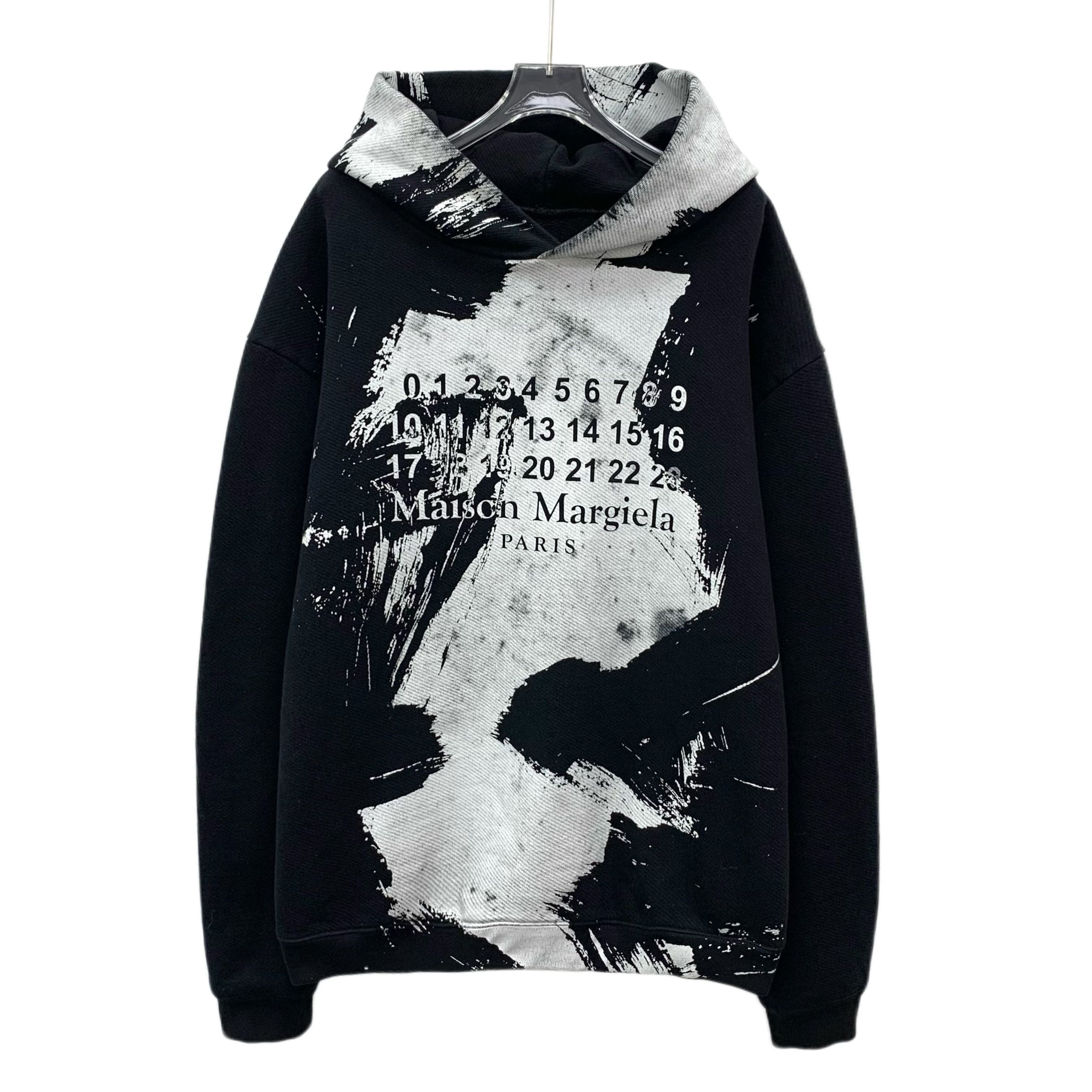 Maison Margiela Maison Margiela Ink Letter Print Hoodie Black (S) Size US S / EU 44-46 / 1 - 1 Thumbnail