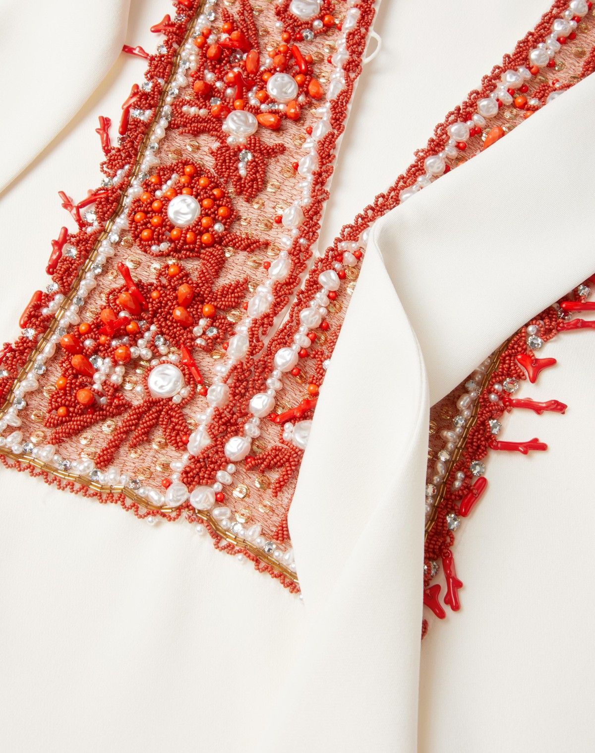 Valentino o1s1wg110525 Embroidered Cady Couture Top in White Size S / US 4 / IT 40 - 7 Thumbnail