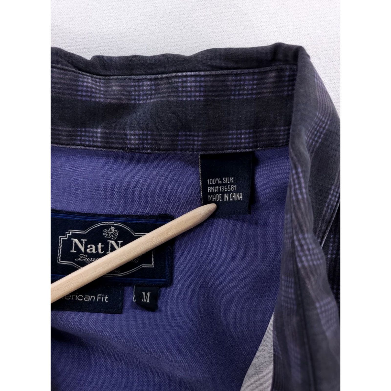 Nat Nast Nat Nast 100% Silk Short Sleeve Button Up Shirt Plaid American Fit Mens M Multicolor Shirt Size US M / EU 48-50 / 2 - 2 Thumbnail