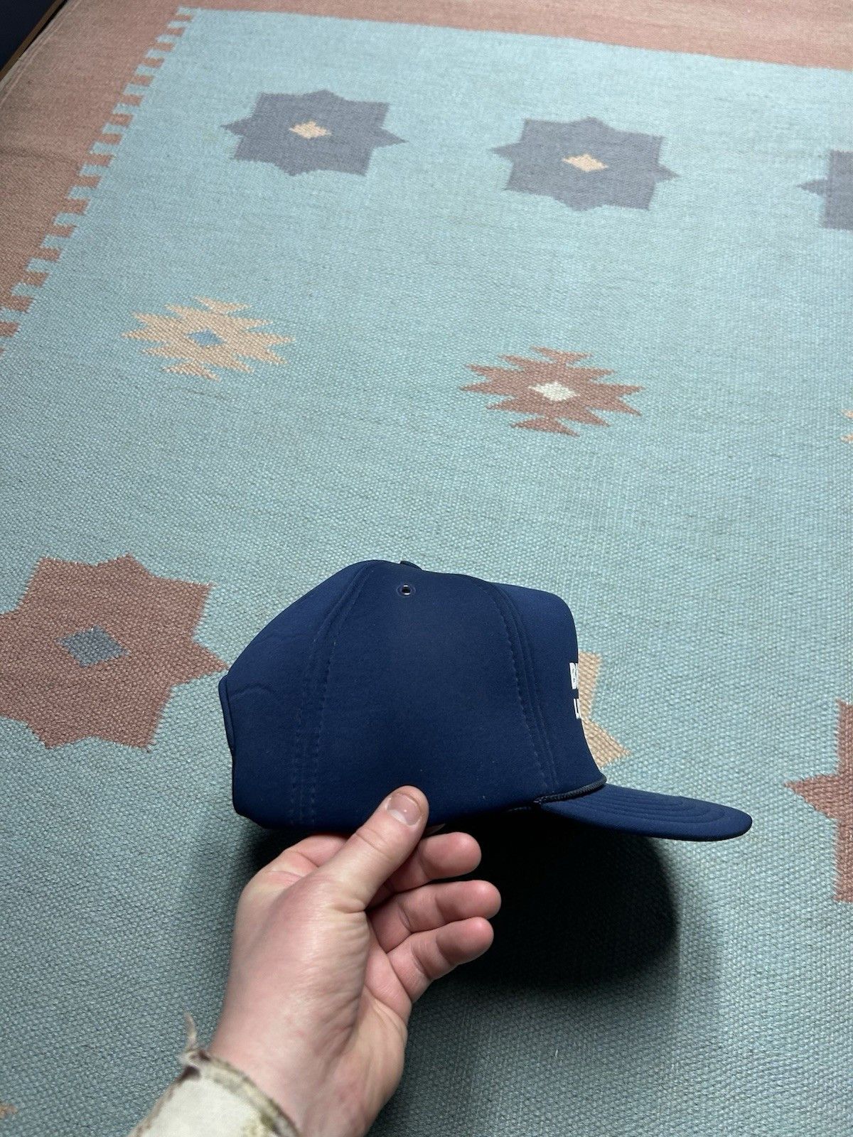 Vintage Vtg SnapBack hat Big L lumberland Michigan navy lumber wood Size ONE SIZE - 7 Thumbnail