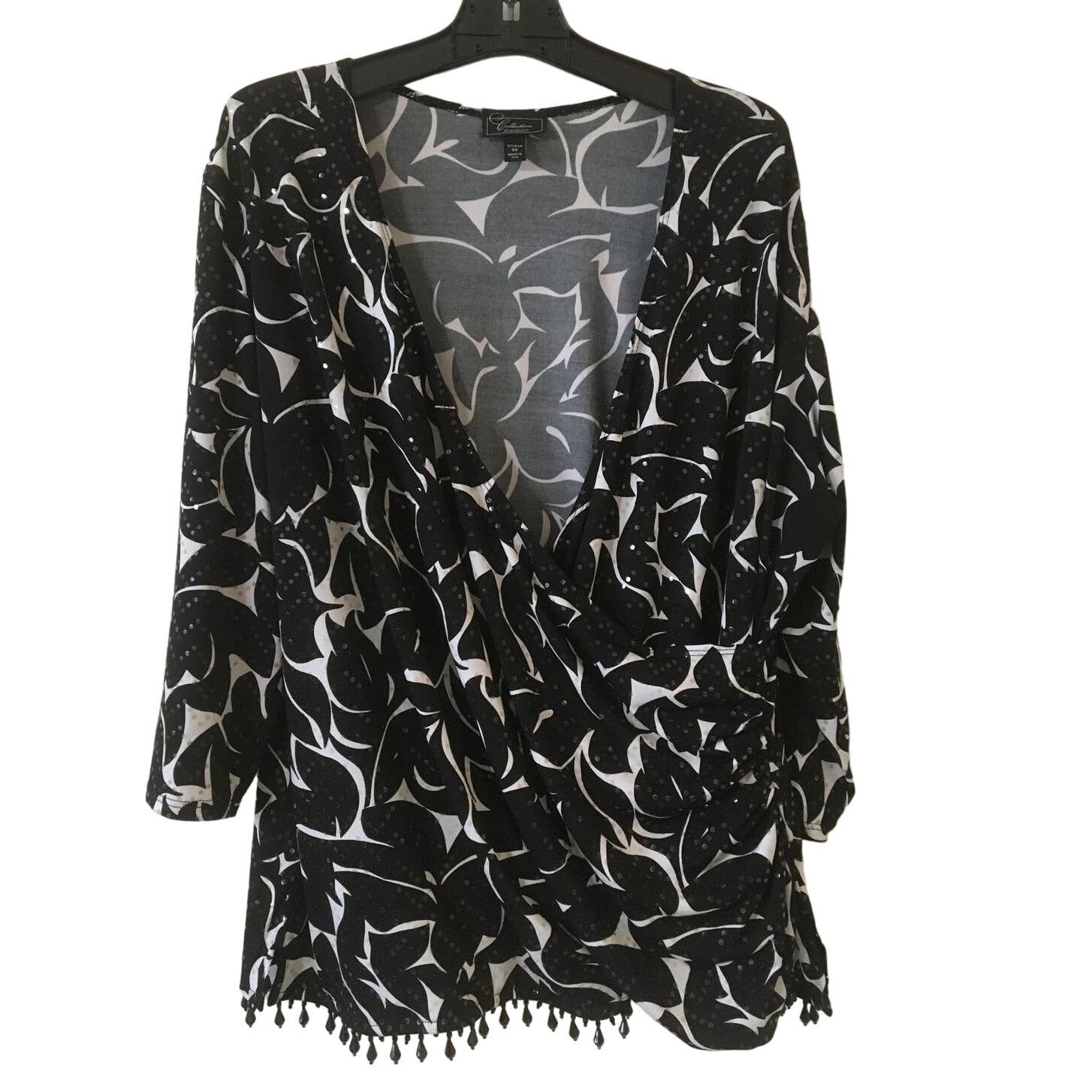 Other DressBarn Collection 3X Women’s Black White Ruched Wrap To Size 3XL / US 20-22 - 1 Thumbnail