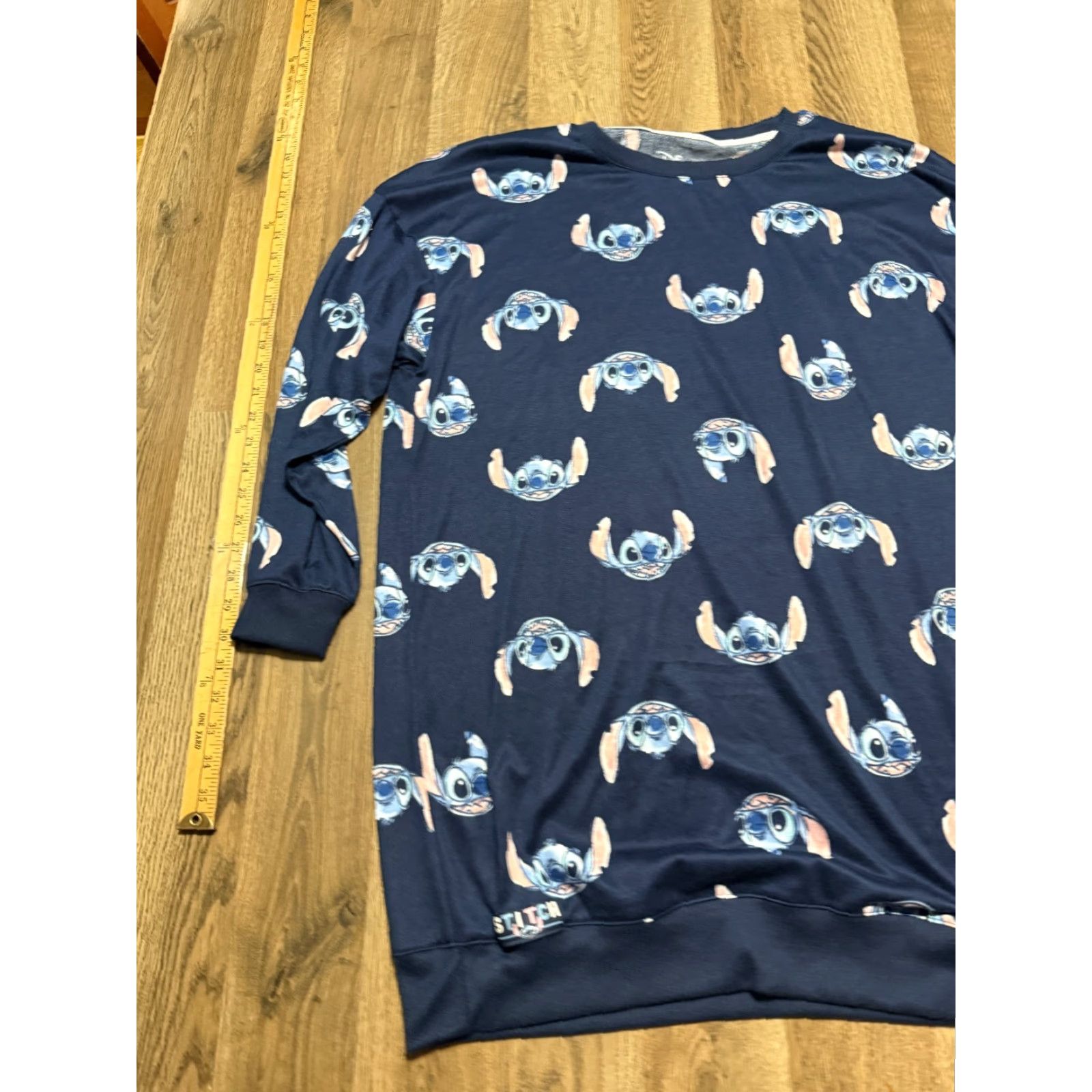 Disney Disney Shirt Womens Large Blue White Pink Long Sleeve Stitch Print Shirt Size L / US 10 / IT 46 - 3 Thumbnail