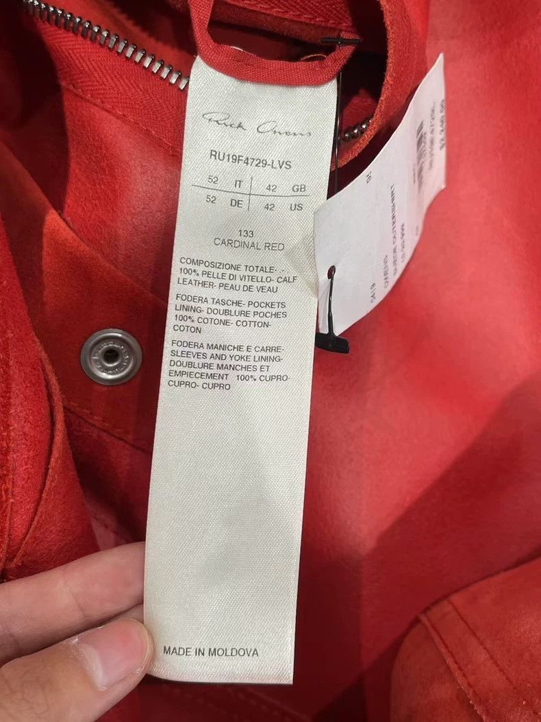 Rick Owens Rick Owens Red leather jacket coat-2505 Size US XL / EU 56 / 4 - 7 Thumbnail