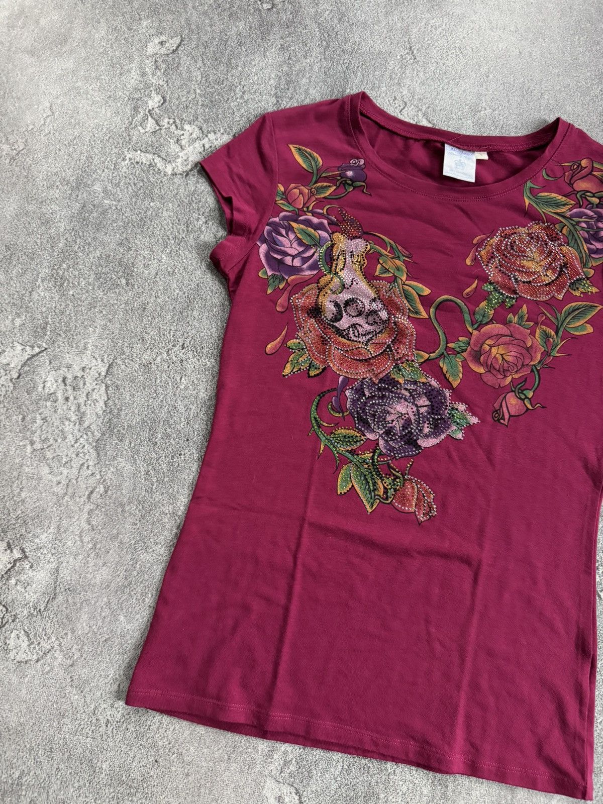 Other B-Soul S/size Y2K Avantgarde rhinestones rose 🌹skeleton tee Size S / US 4 / IT 40 - 6 Thumbnail