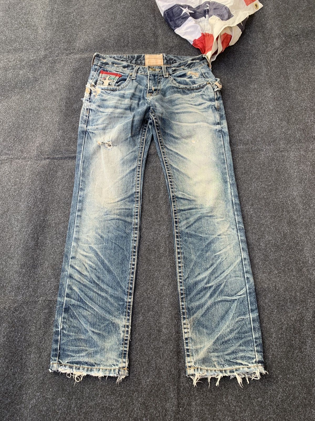 14th Addiction Vintage Lolita Jeans Crazy faded & distressed. Size US 31 - 2 Thumbnail