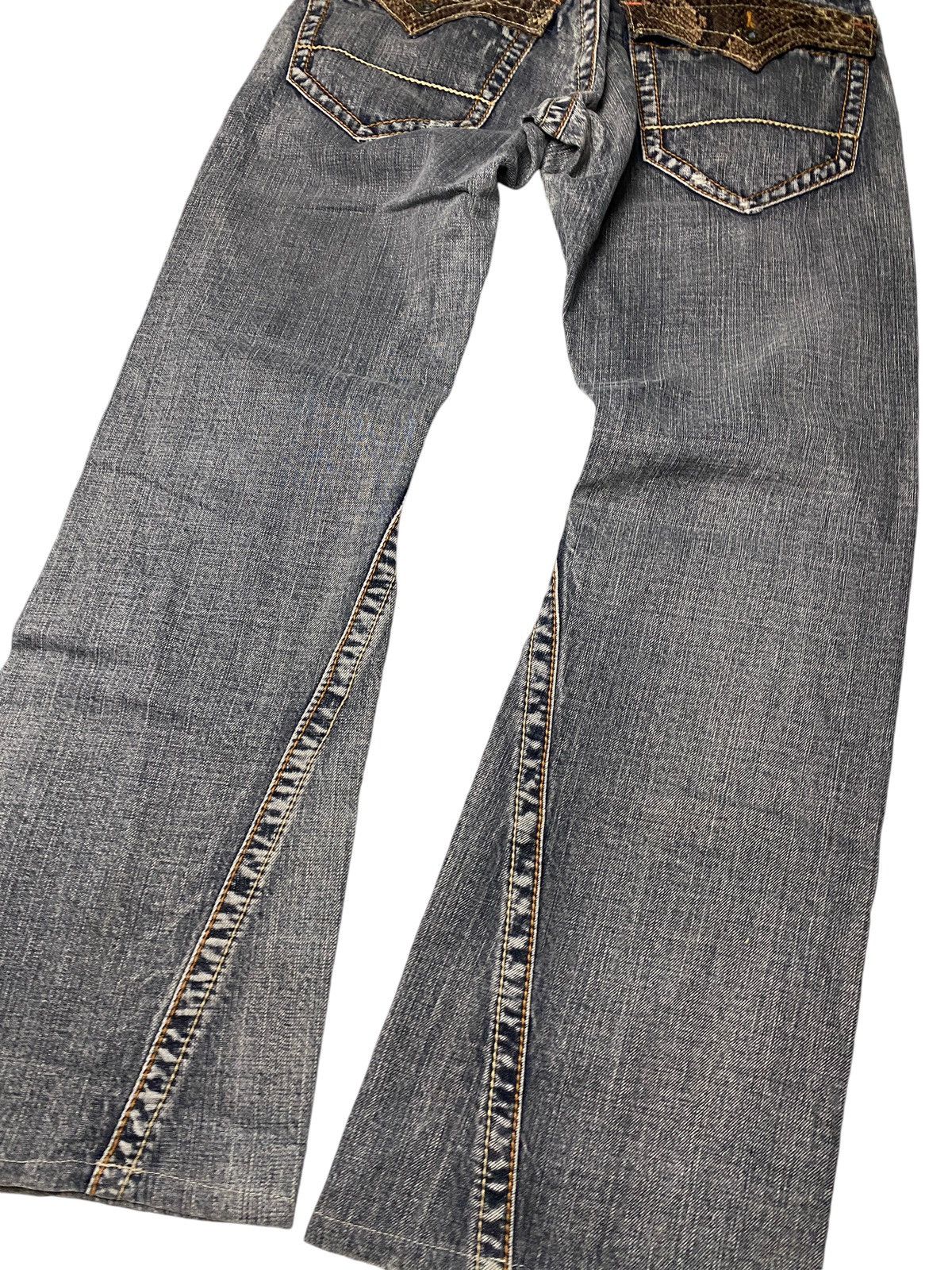 If Six Was Nine 2000's Semantic Design Flared Snakeskin Spiral Jeans Size US 28 / EU 44 - 8 Thumbnail