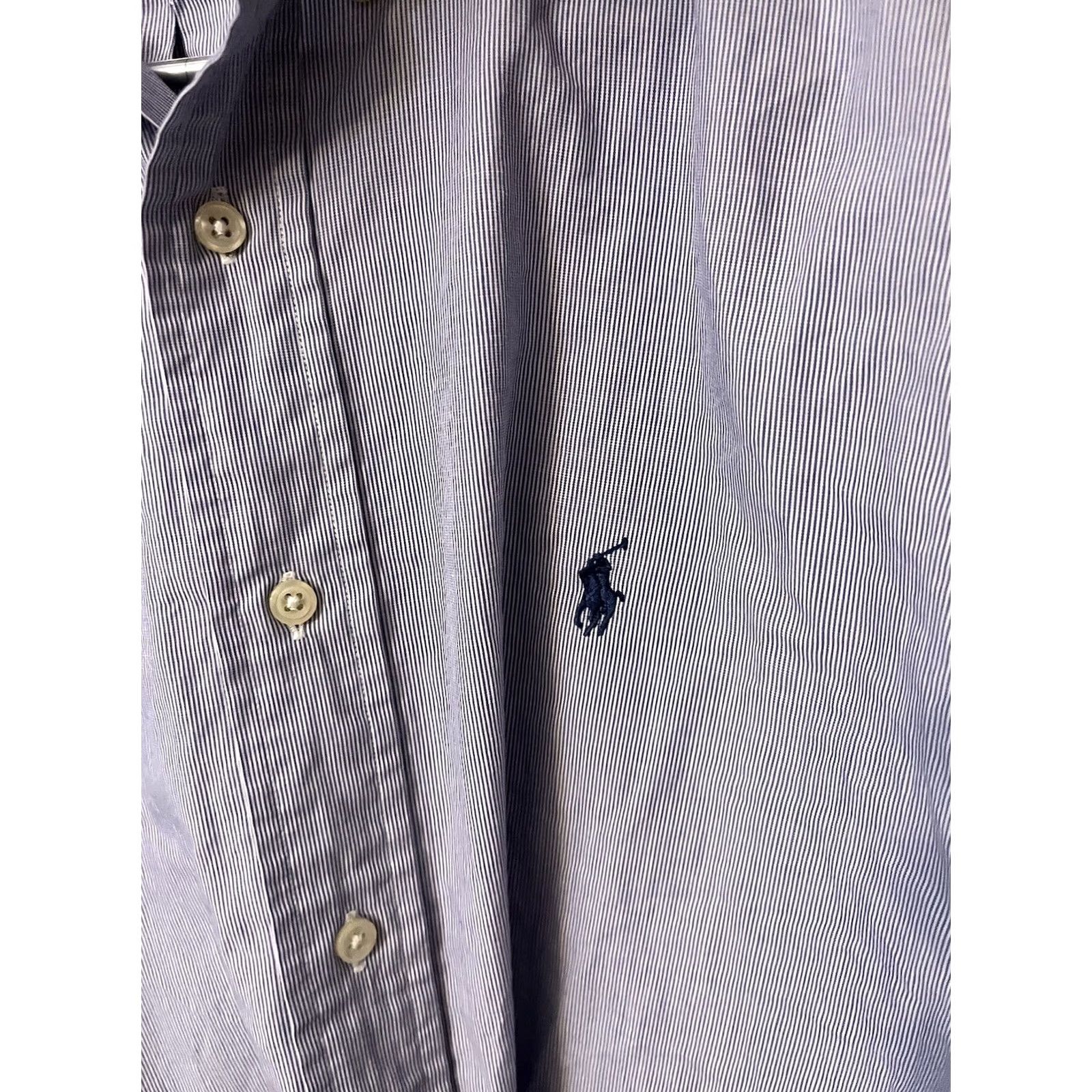 Ralph Lauren Ralph Lauren Yarmouth Shirt Men 16 Blue Striped Long Sleeve Button Down Size US L / EU 52-54 / 3 - 3 Thumbnail