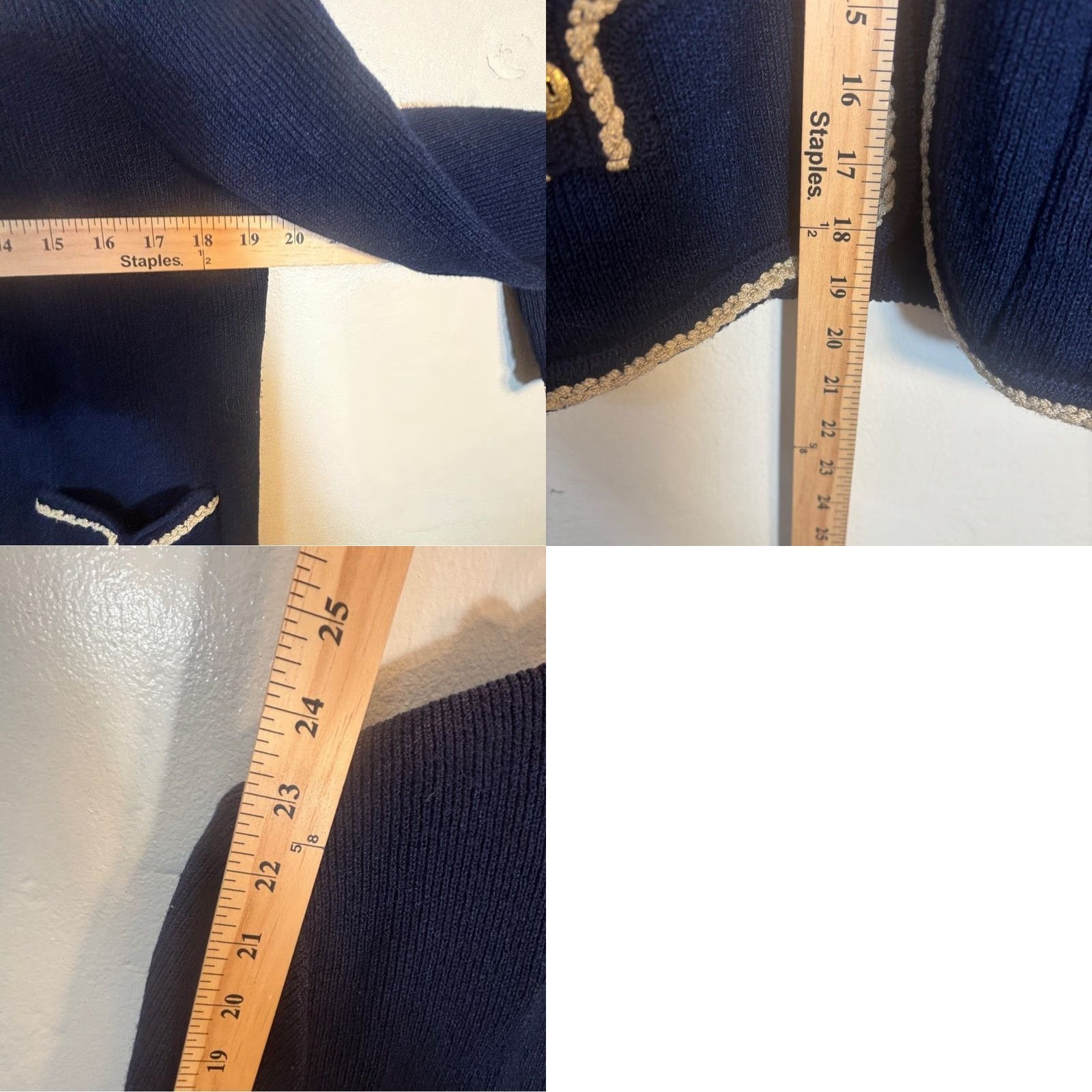 Vintage VINTAGE Butte Knit Blazer Navy Wool-Blend Jacket 1960s Hook Closure Sz 14 WPL 9442 Womens Size XL / US 12-14 / IT 48-50 - 8 Thumbnail