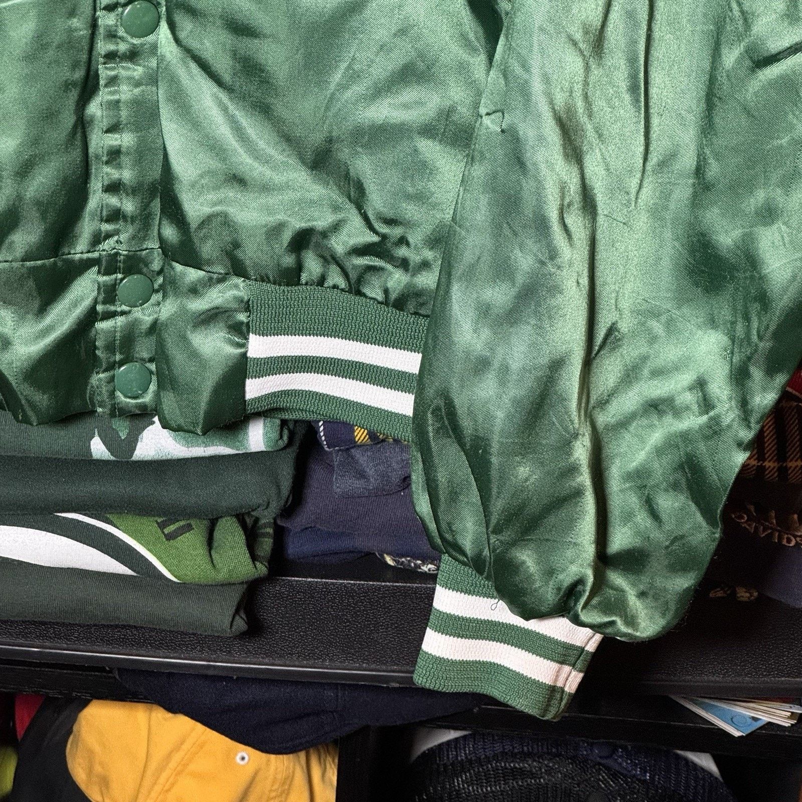 Chalk Line × Vintage VTG Chalkline Michigan St. Spartans Satin Bomber Jacket XL Size US XL / EU 56 / 4 - 11 Thumbnail