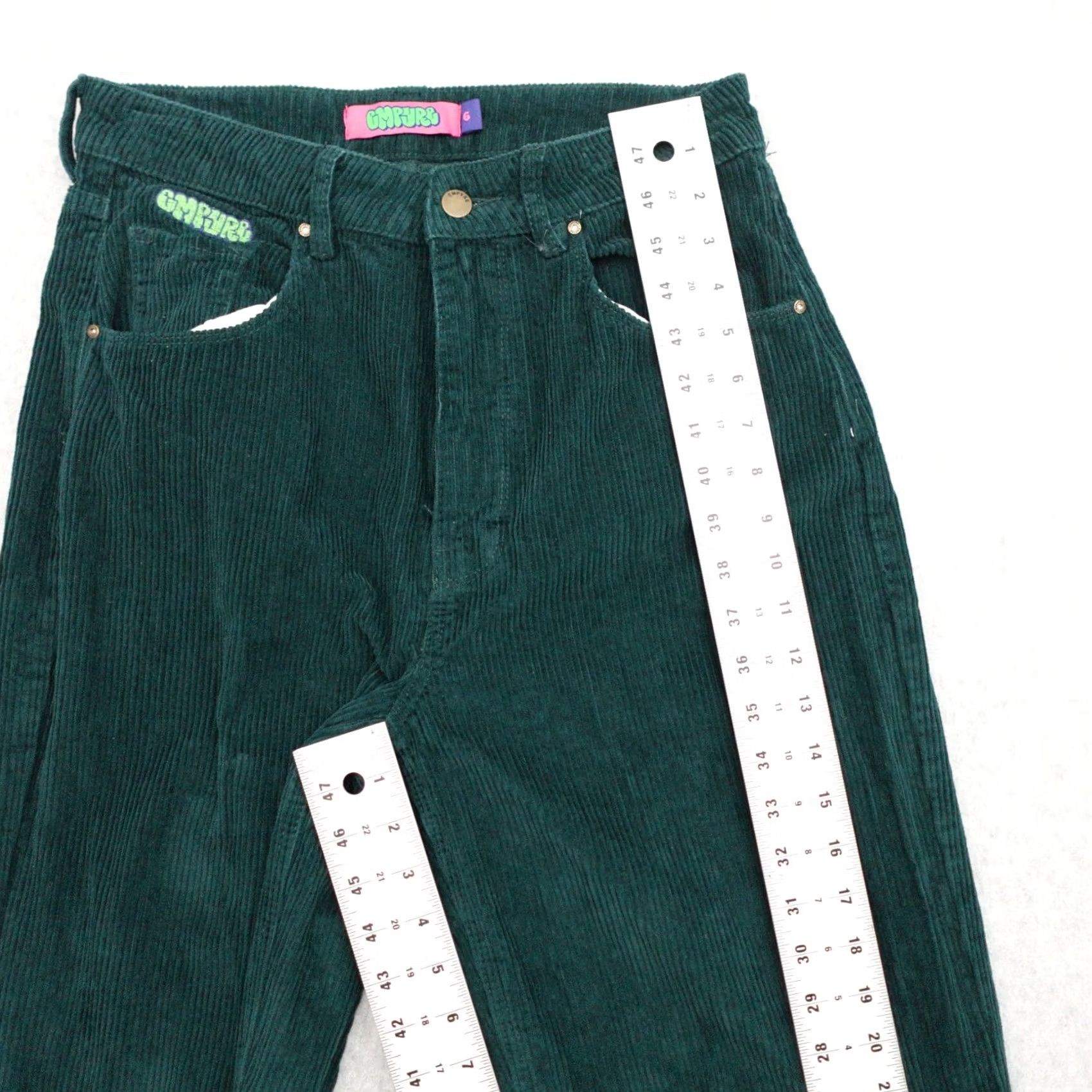 Empyre Empyre Pants Womens Green Tori Straight Leg Corduroy Skater Baggy Fit Sz 6 6x32 Size 28" / US 6 / IT 42 - 5 Thumbnail