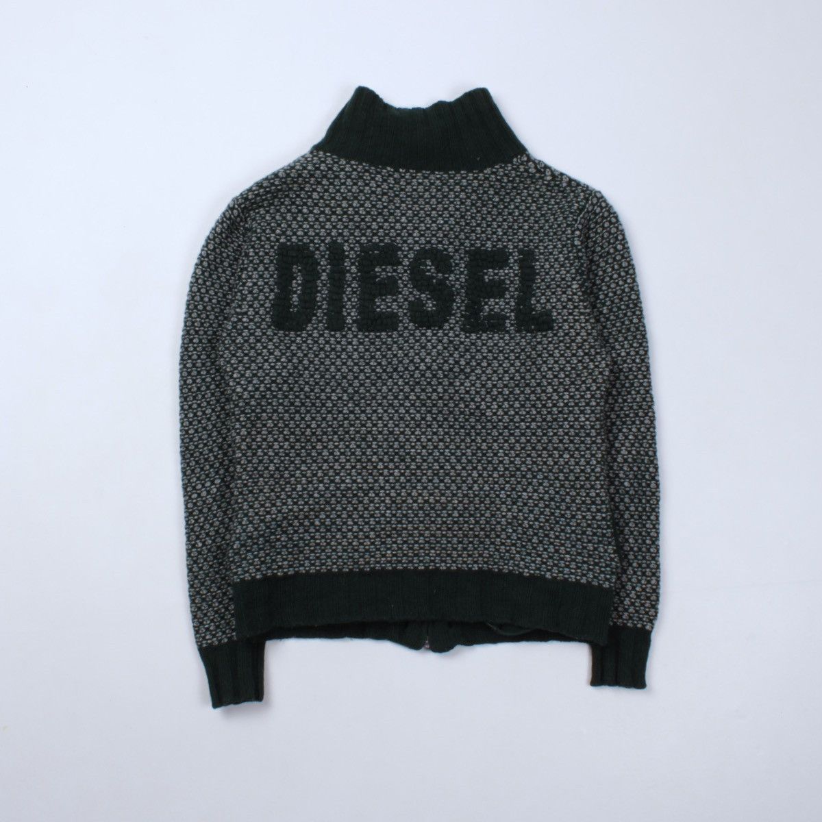 Diesel × Vintage Y2K DIESEL Vintage Cotton Knit Full Zip Big Logo Sweater Size M / US 6-8 / IT 42-44 - 14 Thumbnail