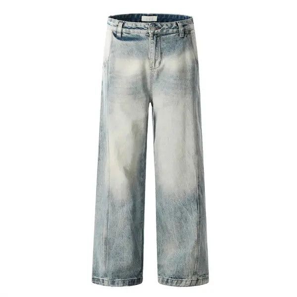 VIBE Men's casual straight punk distressed washed gradient jeans Size US 32 / EU 48 - 8 Thumbnail