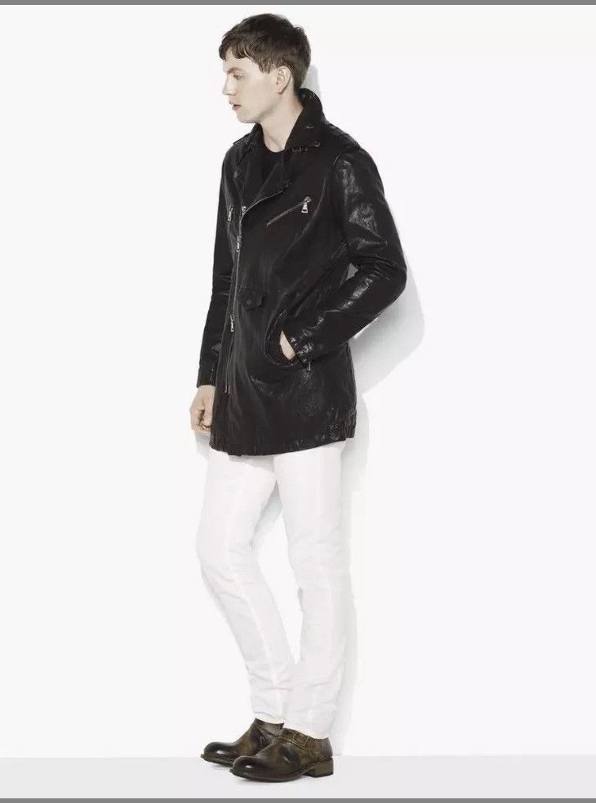 John Varvatos Leather Biker Coat EU 50 USA 40 Size US M / EU 48-50 / 2 - 4 Thumbnail