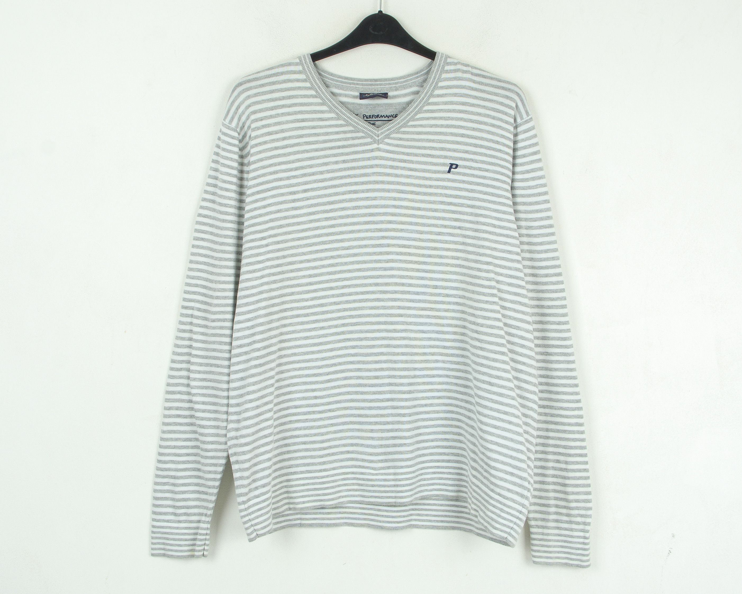 Peak Performance Jumper Nick VN 2XL Pullover Striped V-Neck Knitted Cotton Size US XXL / EU 58 / 5 - 1 Thumbnail