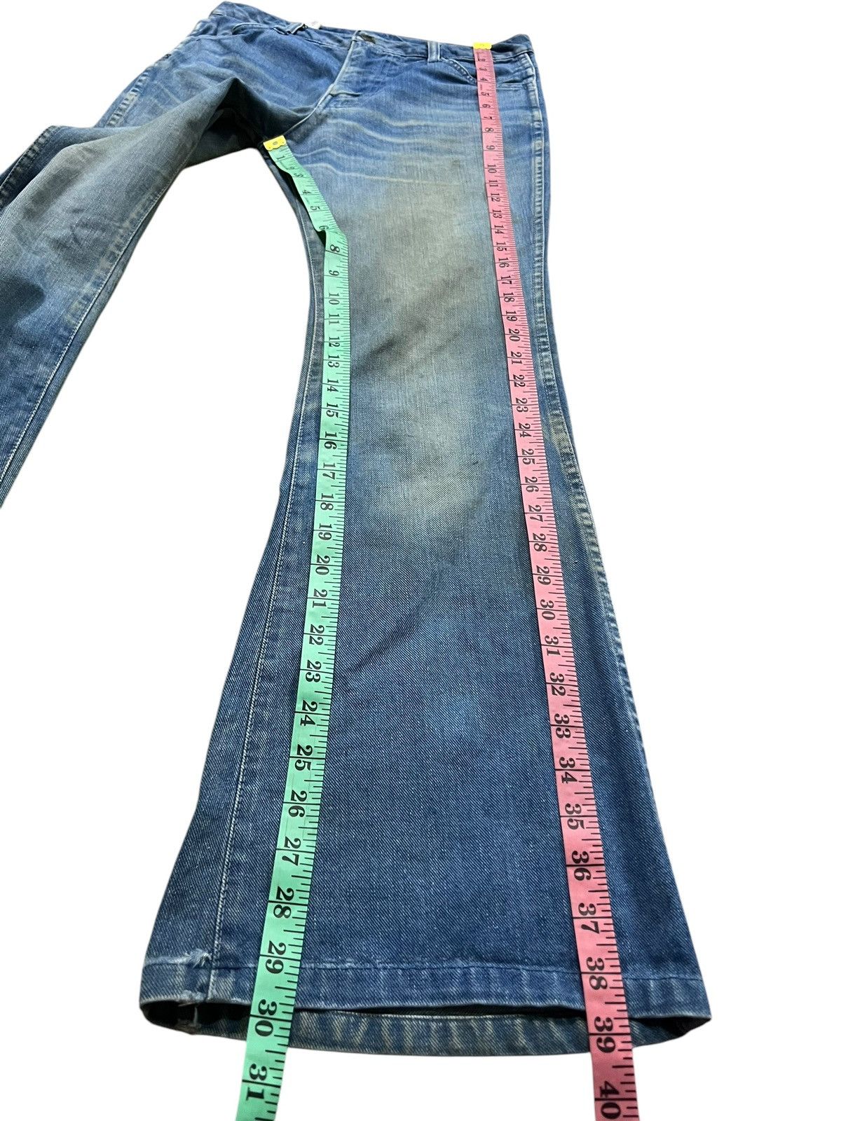 If Six Was Nine Vintage 80’s Bobson Western Flare Mud Wash Denim Size US 28 / EU 44 - 21 Thumbnail
