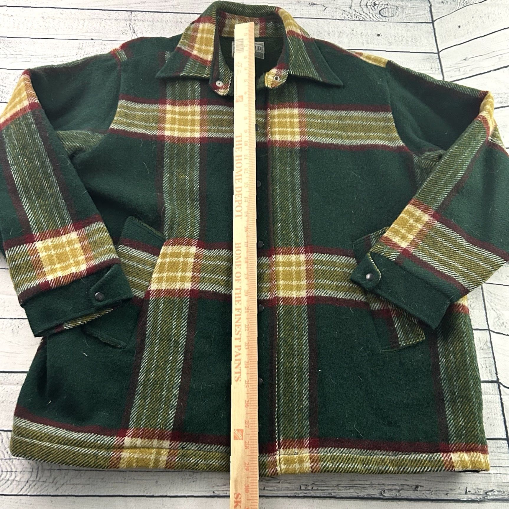Vintage VINTAGE Maine Guide Fleece Lined Wool Snap Button Shirt Jacket Men's Large Green Size US L / EU 52-54 / 3 - 4 Thumbnail