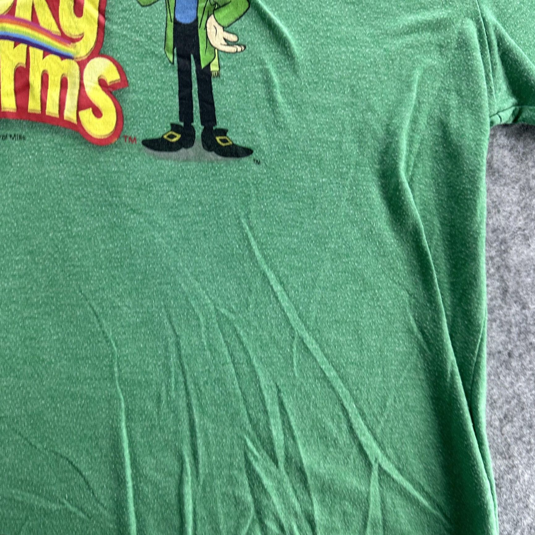 Rainbow Lucky Charms Shirt Mens XL Green Cereal Graphic Tee Crewneck Rainbow Cartoon Tee Shirts Size US XL / EU 56 / 4 - 6 Thumbnail