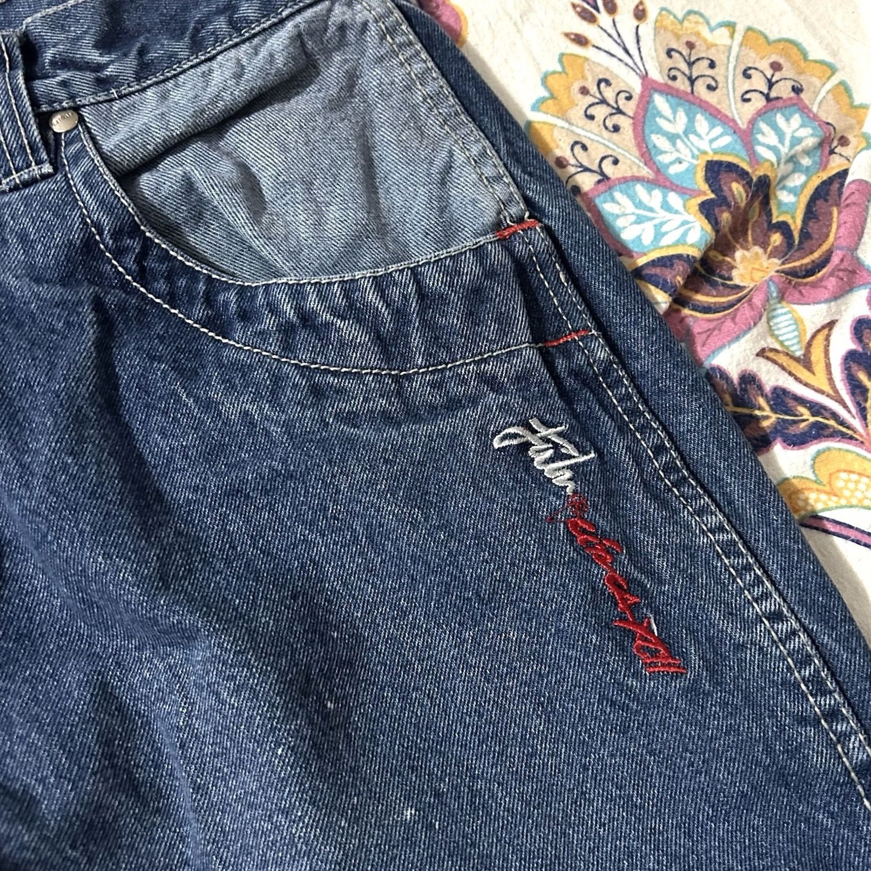 Fubu VINTAGE FUBU The Collection Jeans Baggy Wide-Leg 36X34 Men Blue 2000s Y2K Skater Size US 36 / EU 52 - 3 Thumbnail