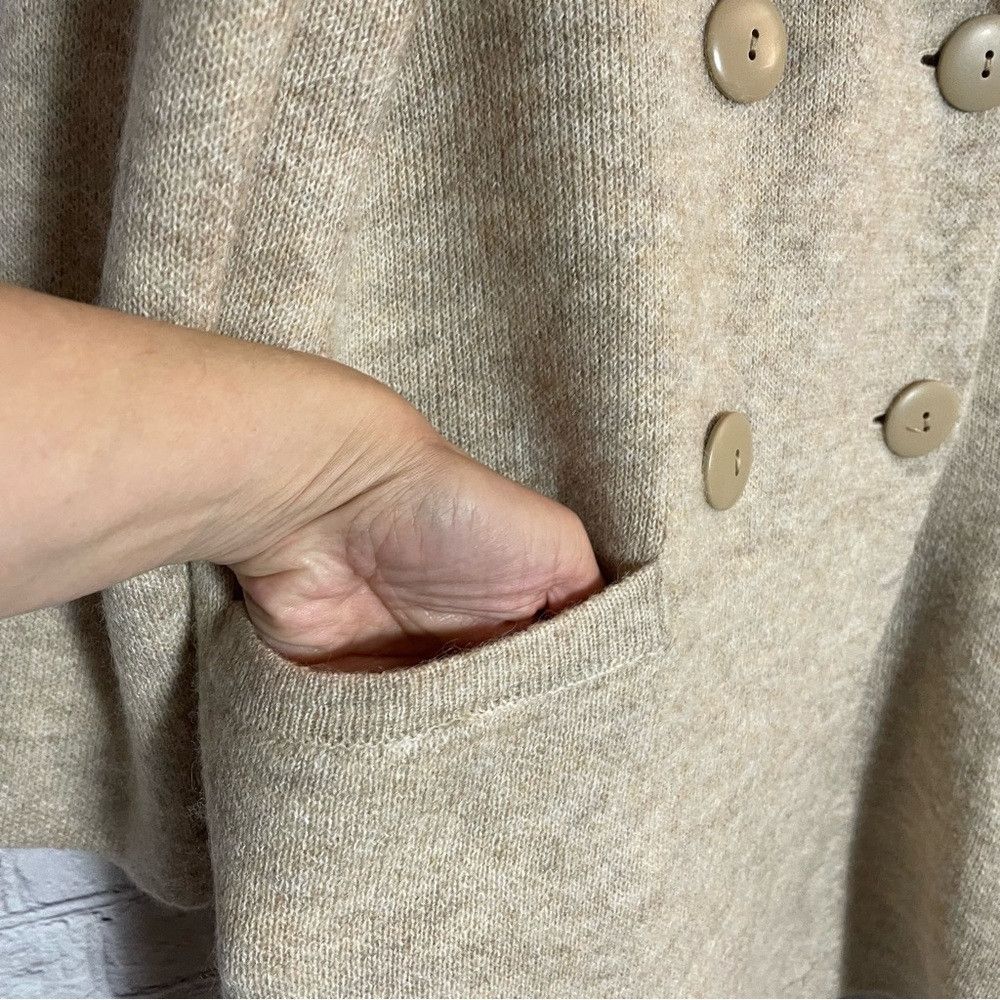 Elie Tahari NWT New TAHARI Beige Wool Blend Knit Cardigan Coat Size 1X Size XL / US 12-14 / IT 48-50 - 2 Thumbnail