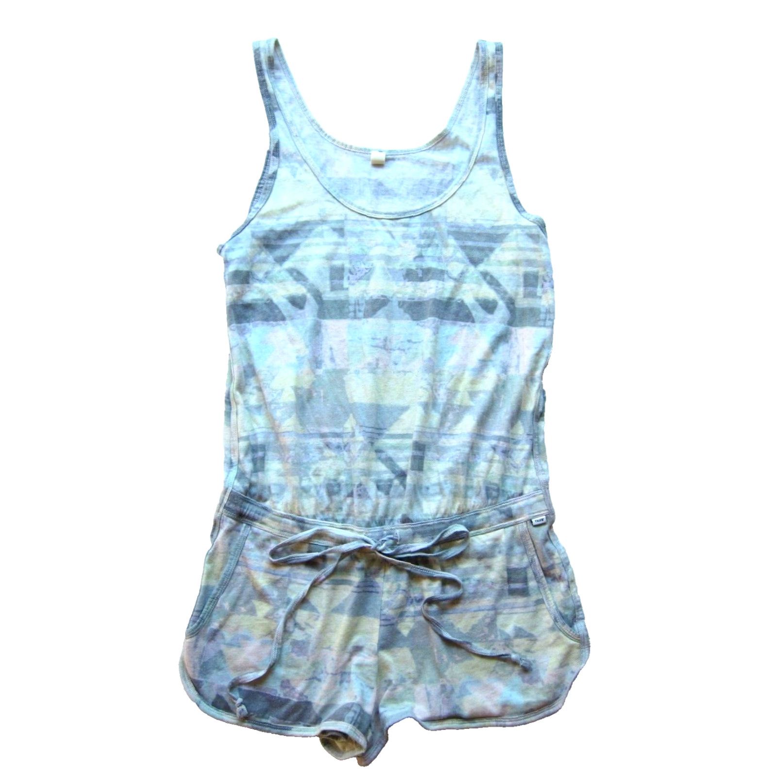 TNA TNA Cotton Stretch Jersey Yellow Purple Grey Pocket Shorts Romper Small Women Sleeveless One-Piece Size S / US 4 / IT 40 - 2 Thumbnail