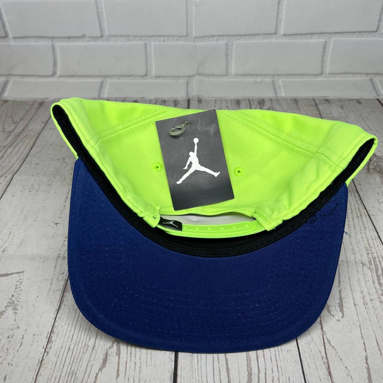 Air Jordan Blue and Lime Jumpman Hat Snapback Cap New Men