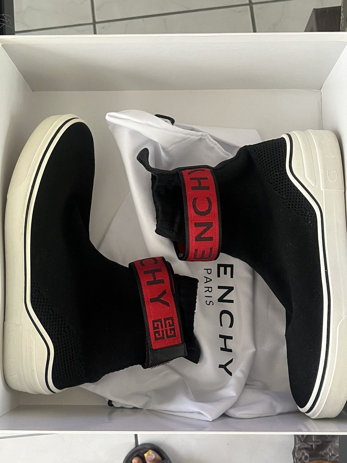 Givenchy Mens Black George V Sock Sneakers Boots