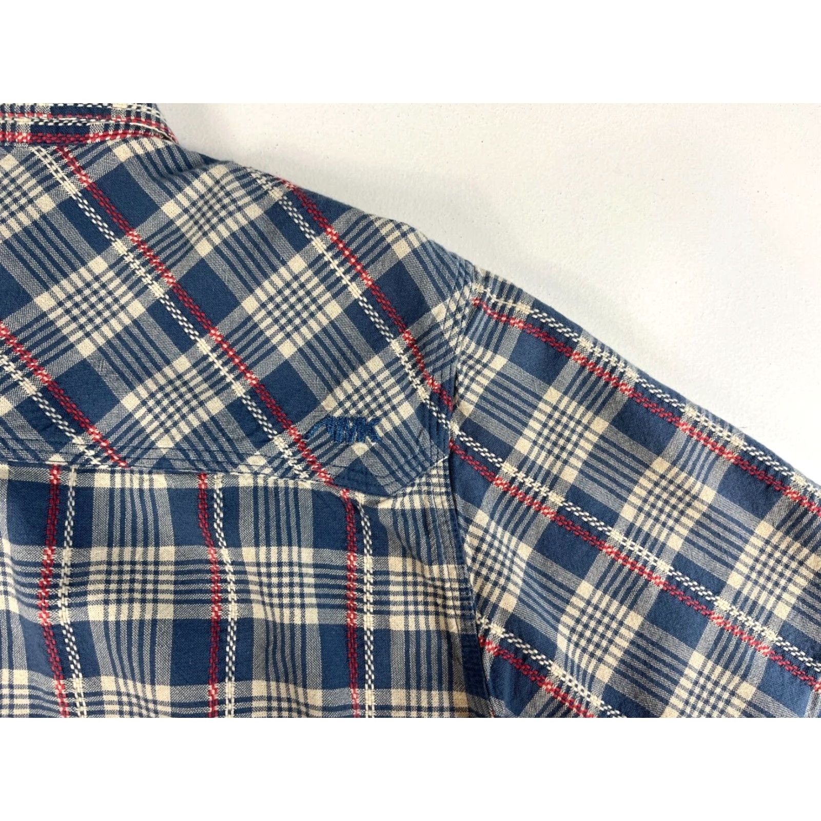 Mountain Khakis Mountain Khakis Ace Indigo Short Sleeve Shirt Mens Plaid Button-Up Size Medium Blue Cotton Size US M / EU 48-50 / 2 - 5 Thumbnail