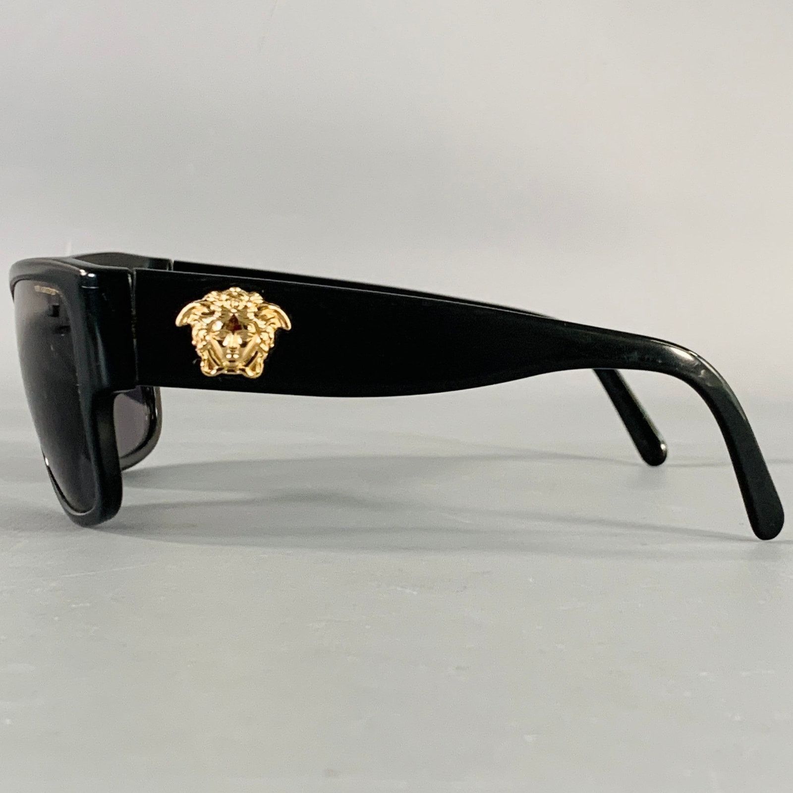 Versace VERSACE Black Acetate Square Polarized Sunglasses Size ONE SIZE - 5 Thumbnail