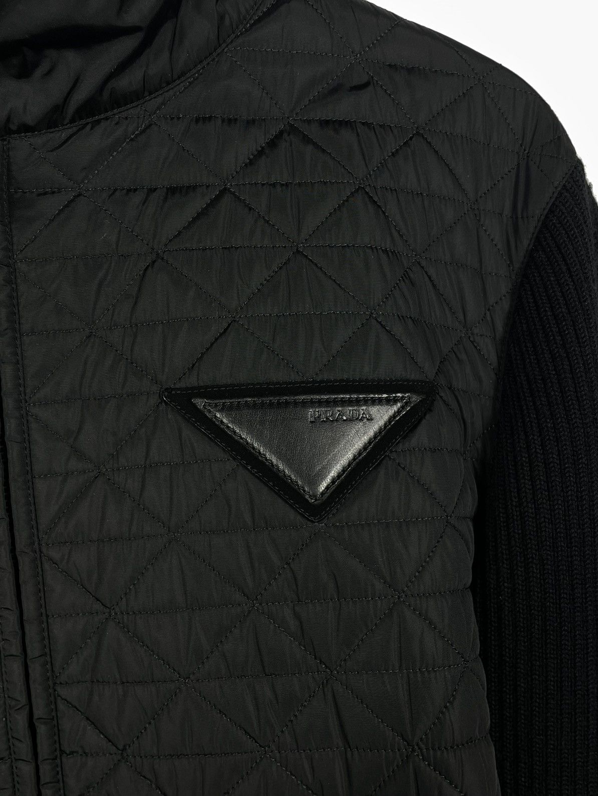 Designer × Prada Prada Wool Nylon Black Knit Light Tricot Jakcet Cardigan Size US M / EU 48-50 / 2 - 5 Thumbnail