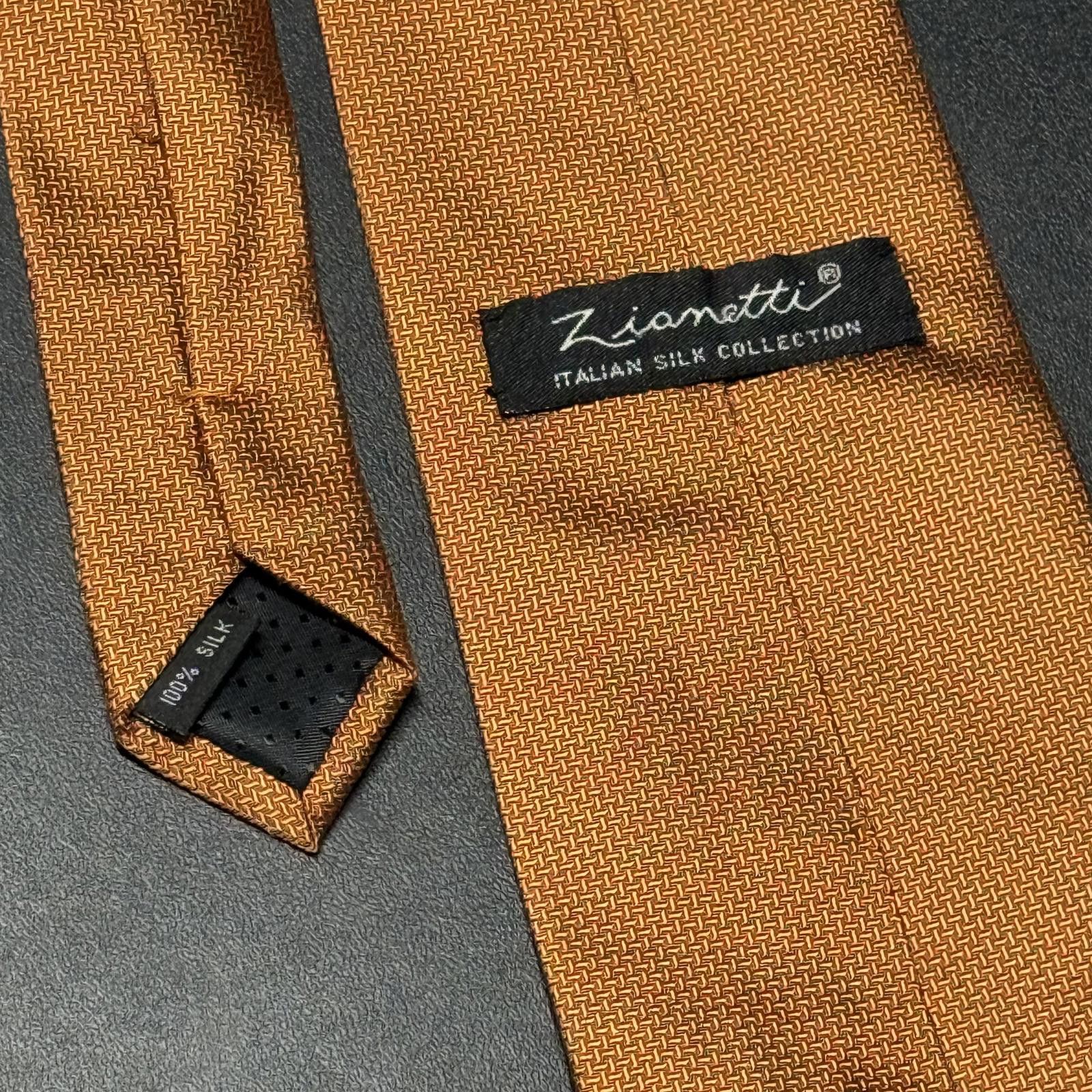 Giuseppe Zanotti Vtg Zianetti 100% Silk Orange Italian Made Neck Tie NWT Size ONE SIZE - 6 Thumbnail