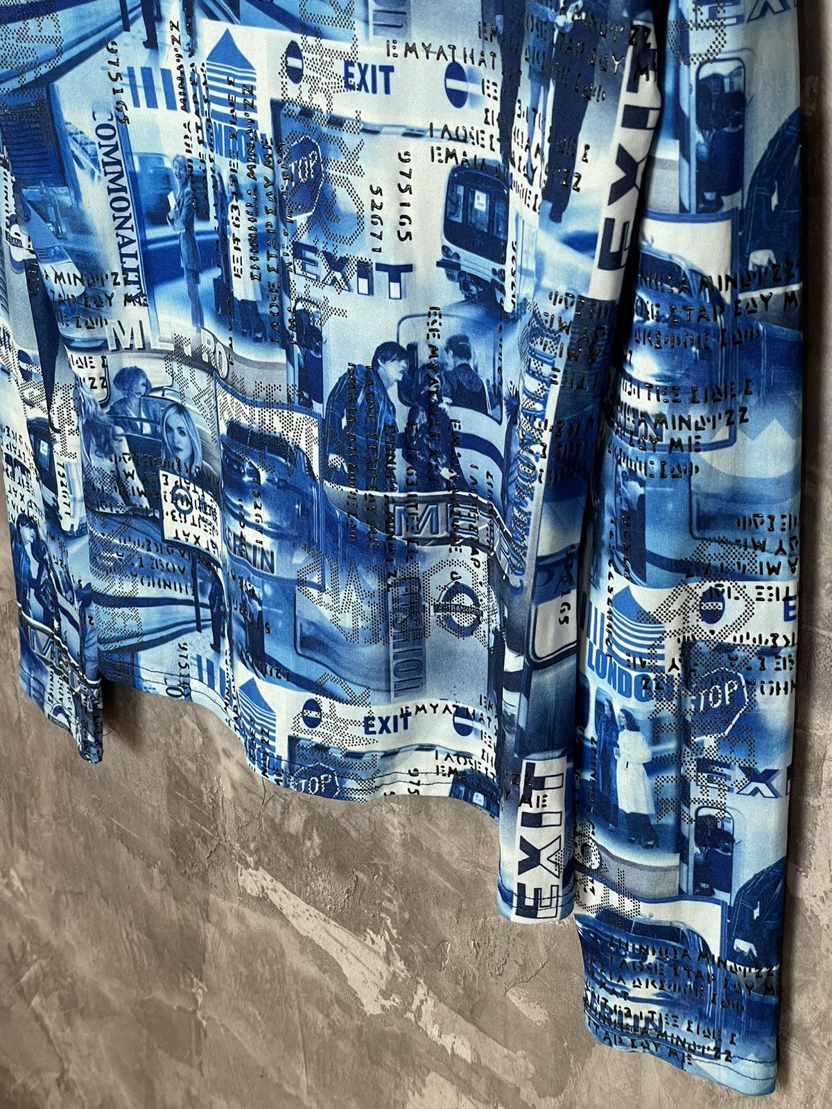 Affliction × Vintage Y2K abstract rhinestone overprint mesh top japan jpg style Size L / US 10 / IT 46 - 7 Thumbnail