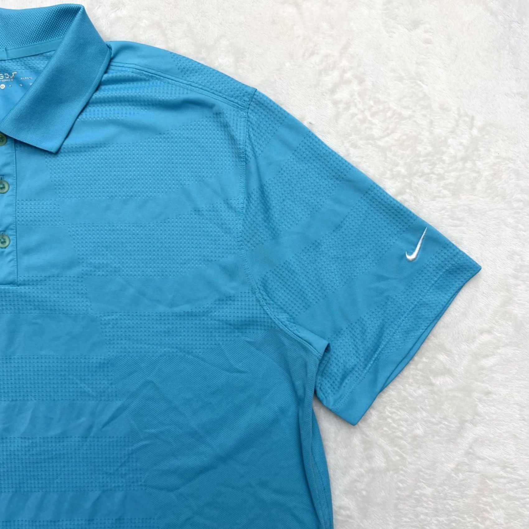 Nike Nike Dri-FIT Polo Shirt Mens XL Blue Textured Stripe Golf Performance Shirt Size US XL / EU 56 / 4 - 3 Thumbnail