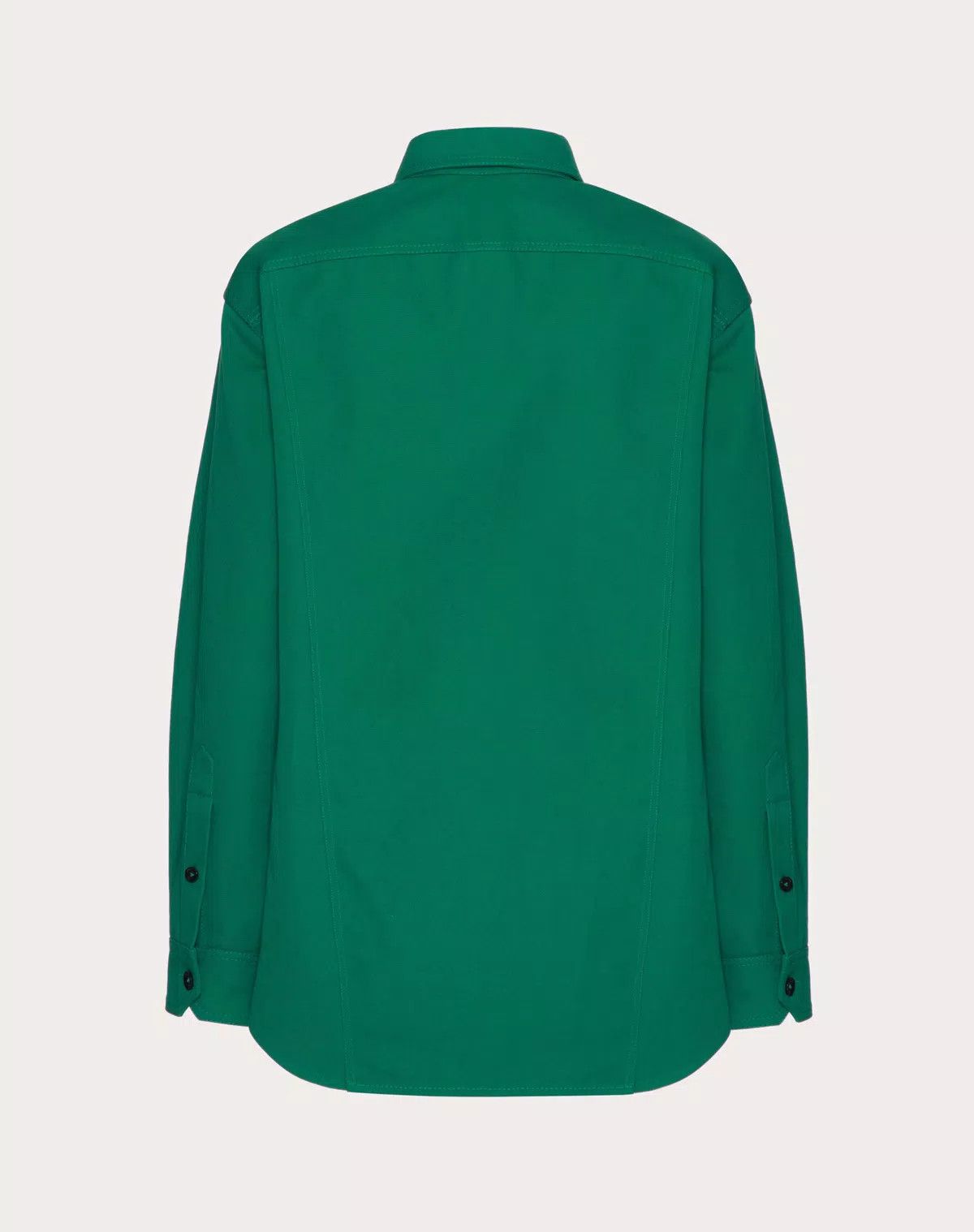 Valentino oc11z0725 Stretch Cotton Canvas Shirt in Green Size US L / EU 52-54 / 3 - 2 Thumbnail