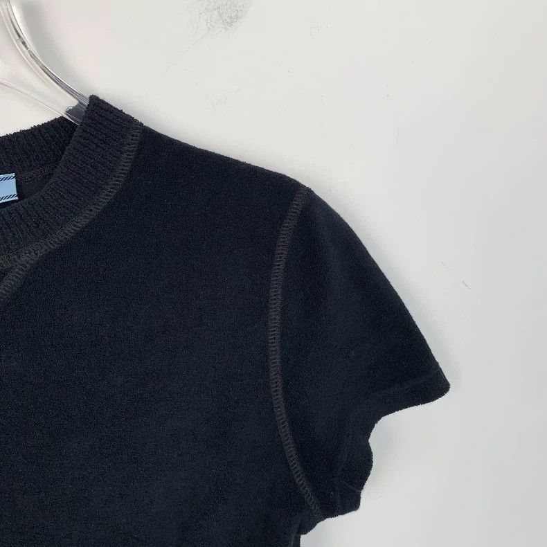 Prada Prada Size 36 Black logo letter embroidery cotton round-ne Size US XXS / EU 40 - 3 Thumbnail